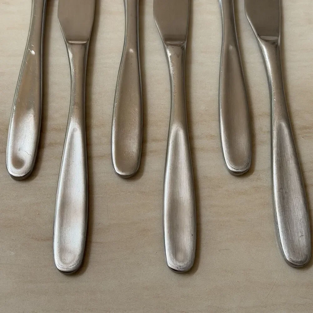 6pc Cambridge Serrated Dinner Knives 9 1/4 in 18/8 CBS121 Stainless Glossy